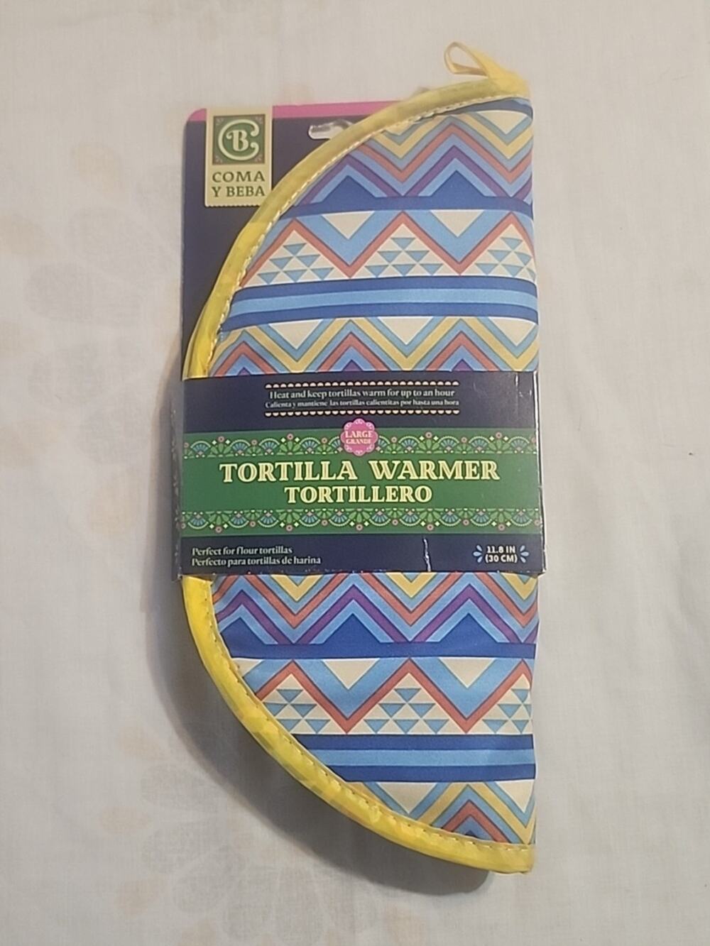 Tortilla Insulate Warmer Large 11.8" Keeps Warm Up To an Hour Holds 12 Tortillas